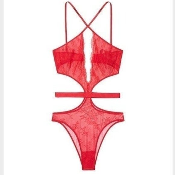 NEW VS VERY SEXY Chantilly Lace Teddy Small